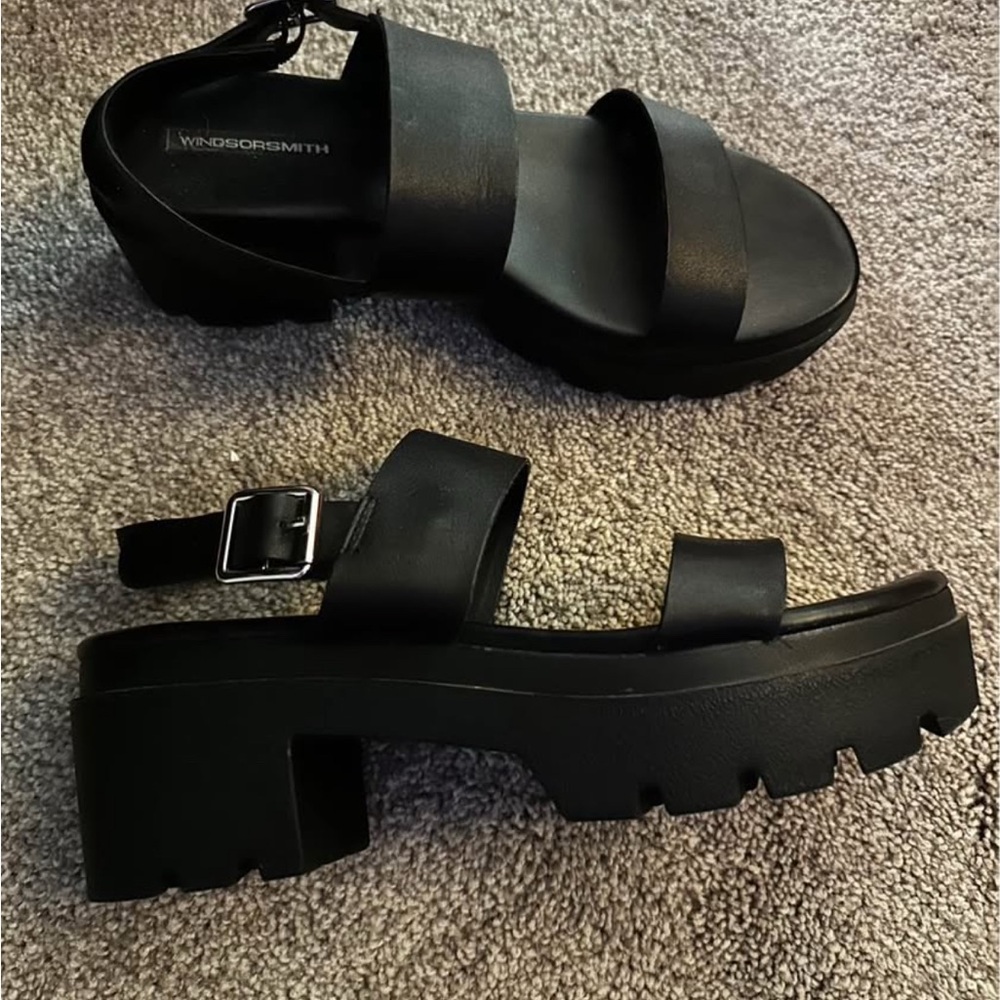 Windsor Smith Black Platform Sandals